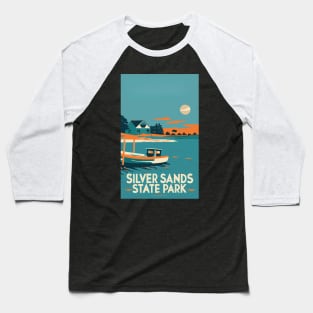 A Vintage Travel Art of the Silver Sands State Park - Connecticut - US Baseball T-Shirt